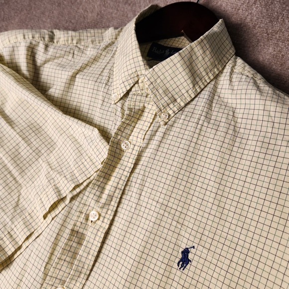 Ralph Lauren Other - Ralph Lauren Blake Men's Short Sleeve Button Down Shirt Yellow Plaid Size L